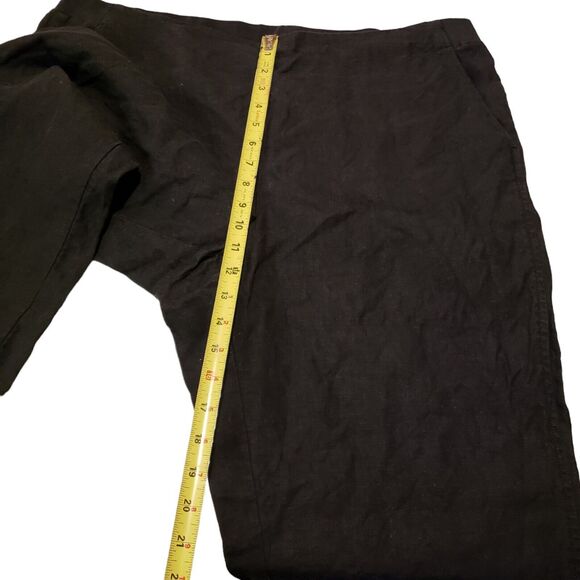 J.Jill Love Linen Black Linen Pants Wide Leg Pull on Elastic Waist Womens XL Tal - Picture 2 of 11